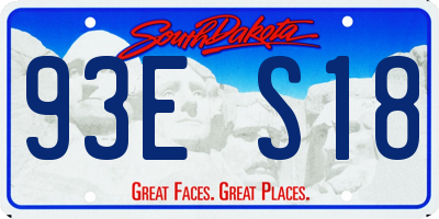 SD license plate 93ES18