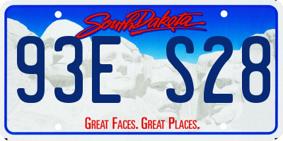 SD license plate 93ES28