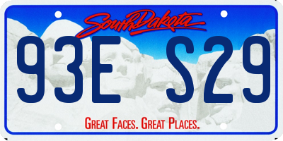 SD license plate 93ES29