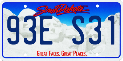 SD license plate 93ES31