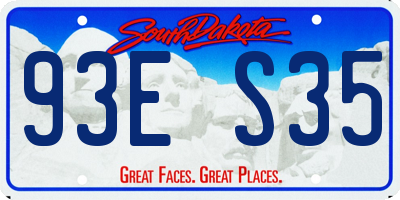 SD license plate 93ES35