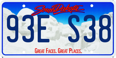 SD license plate 93ES38