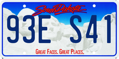 SD license plate 93ES41