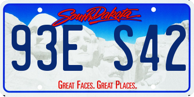 SD license plate 93ES42