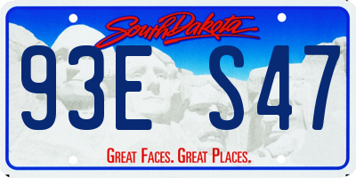 SD license plate 93ES47