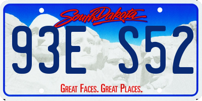 SD license plate 93ES52