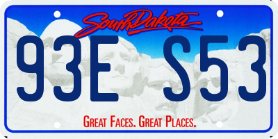 SD license plate 93ES53