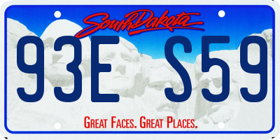 SD license plate 93ES59