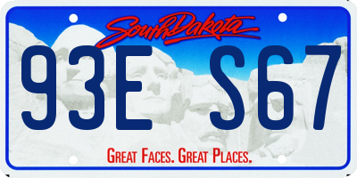 SD license plate 93ES67