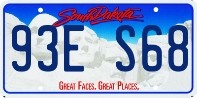 SD license plate 93ES68