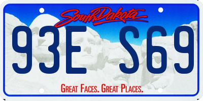 SD license plate 93ES69