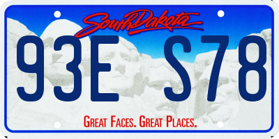SD license plate 93ES78