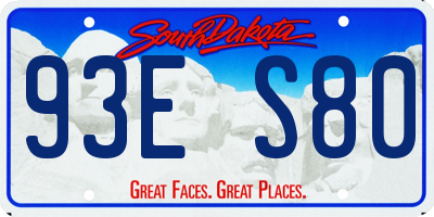 SD license plate 93ES80