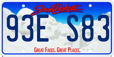 SD license plate 93ES83