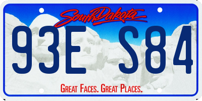 SD license plate 93ES84