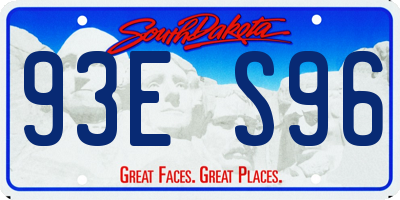 SD license plate 93ES96