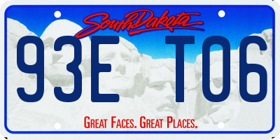 SD license plate 93ET06