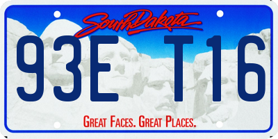 SD license plate 93ET16