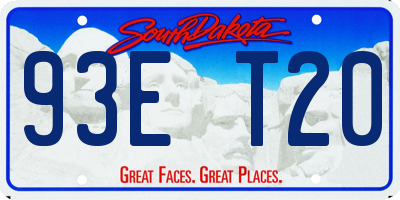 SD license plate 93ET20