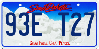 SD license plate 93ET27