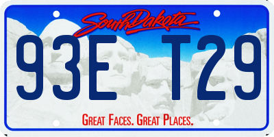 SD license plate 93ET29