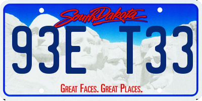 SD license plate 93ET33