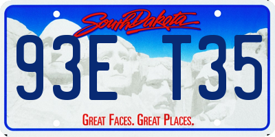 SD license plate 93ET35