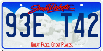 SD license plate 93ET42