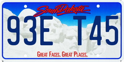 SD license plate 93ET45