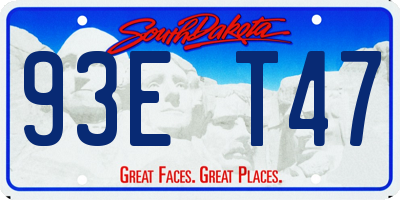 SD license plate 93ET47