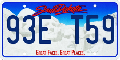 SD license plate 93ET59