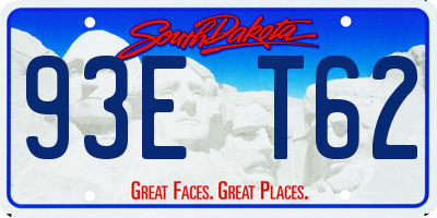 SD license plate 93ET62