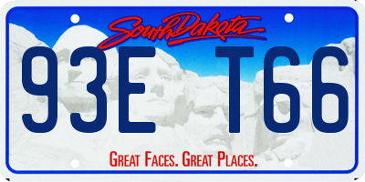 SD license plate 93ET66