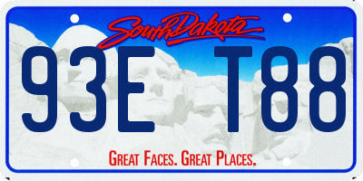 SD license plate 93ET88