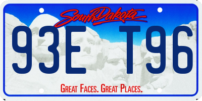 SD license plate 93ET96