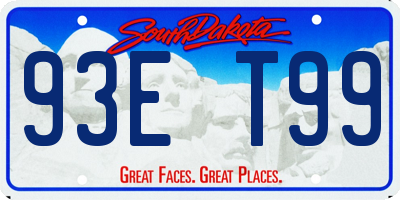 SD license plate 93ET99