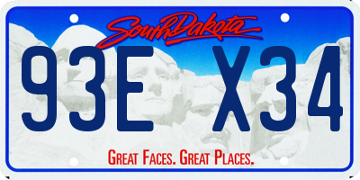 SD license plate 93EX34
