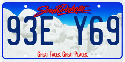 SD license plate 93EY69