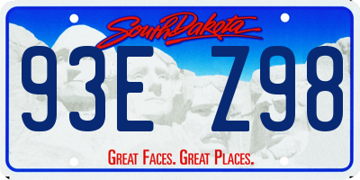 SD license plate 93EZ98