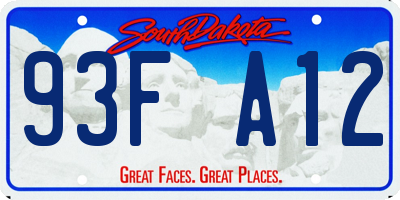 SD license plate 93FA12