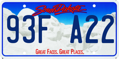 SD license plate 93FA22