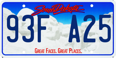 SD license plate 93FA25
