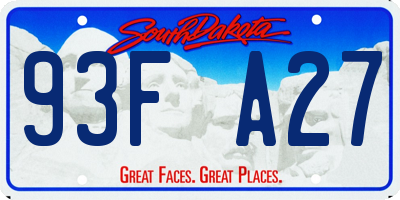 SD license plate 93FA27