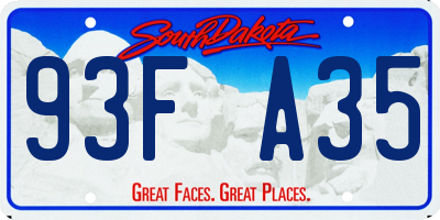 SD license plate 93FA35
