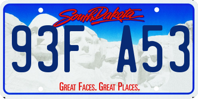 SD license plate 93FA53