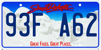 SD license plate 93FA62