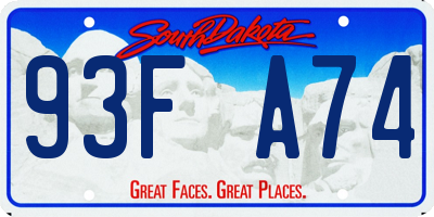 SD license plate 93FA74