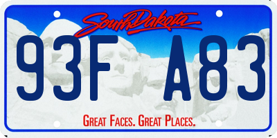 SD license plate 93FA83