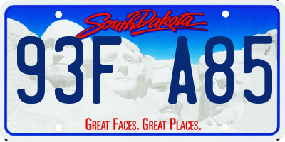 SD license plate 93FA85