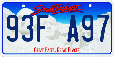 SD license plate 93FA97